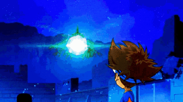 a cartoon character wearing a blue shirt and goggles says that 's ..
