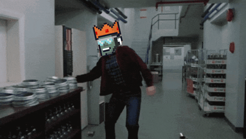 a man with a crown on his head is dancing
