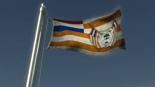 a flag that has a tree on it