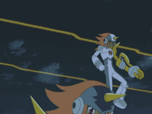 a cartoon drawing of a blue and yellow robot