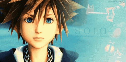 sora from kingdom hearts is shown in a close up