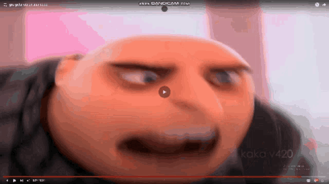 a video of a despicable me character is being played on kakao v420