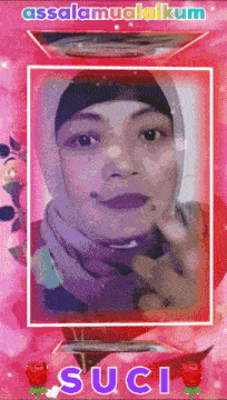 a picture of a woman with the name suci on the bottom right