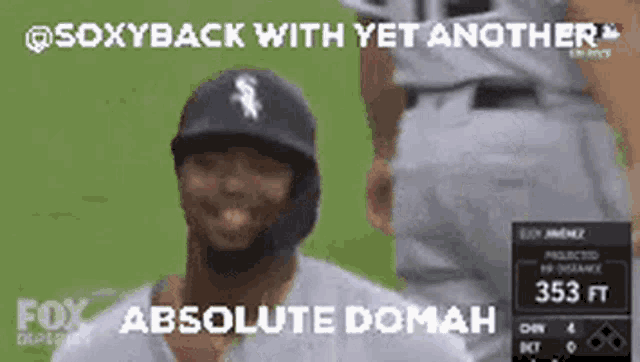 a baseball player wearing a helmet is smiling on a field .