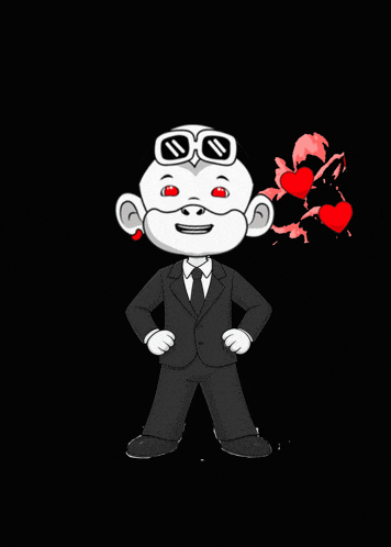 a cartoon of a man in a suit and tie