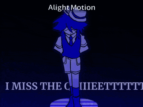 a drawing of a boy in a top hat with the words " alight motion " below him