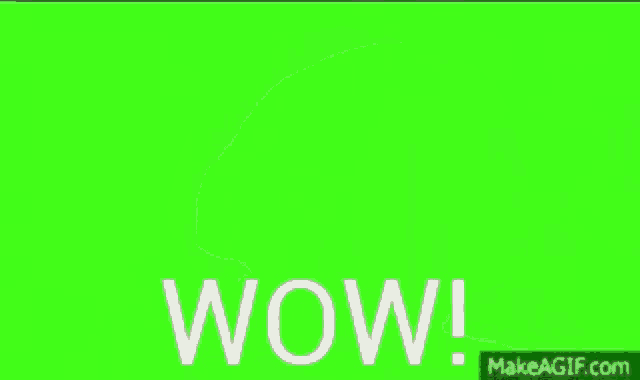 a man is making a surprised face with the word wow written on his face