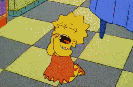 a cartoon character from the simpsons is kneeling down on the floor