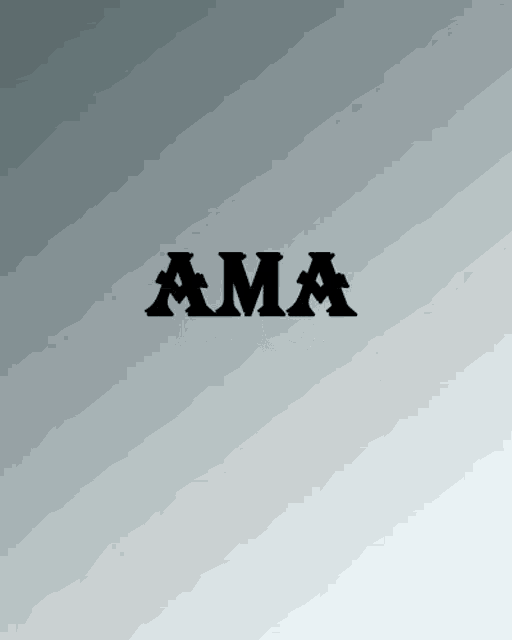a gray background with the word ama in black letters