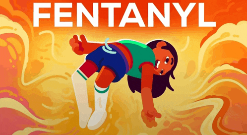 a poster for fentanyl shows a girl laying down