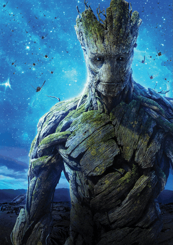 a picture of groot from guardians of the galaxy with a blue background