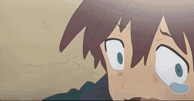 a close up of a cartoon character making a funny face .