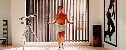 American Psycho Christian Bale GIF - American Psycho Christian Bale Workout GIFs
