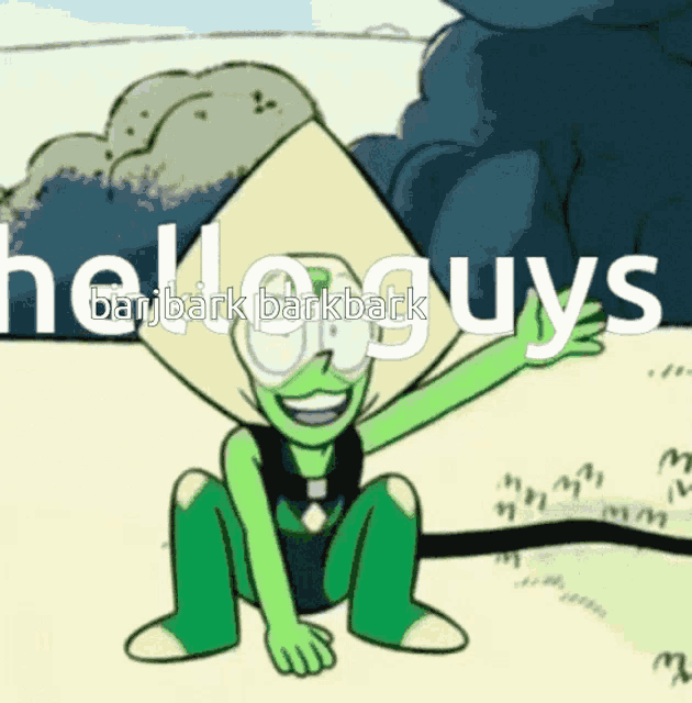 a picture of a cartoon character with the words hello guys below it