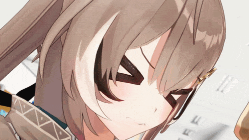 a close up of a girl 's face with the letters i and ii visible
