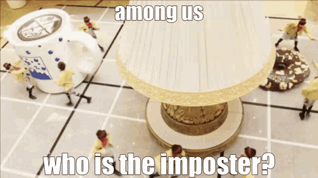 among us who is the imposter ? is written on a poster