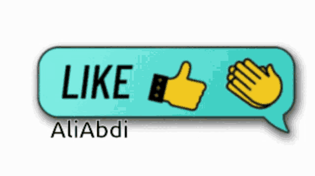 a blue speech bubble with a thumbs up and clapping hands