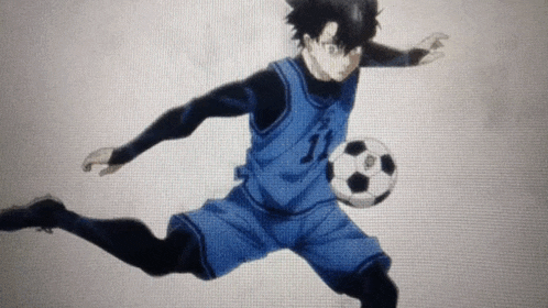 a soccer player in a blue jersey with the number 11 on it
