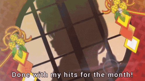 a shadow of a person is behind a window with the words " done with my hits for the month "