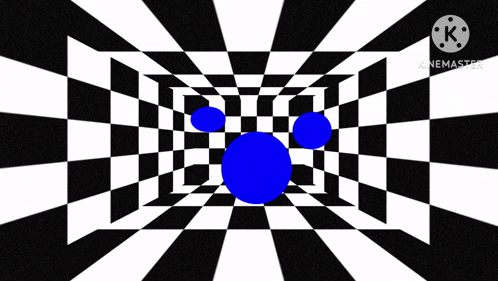 a yellow smiley face is standing in front of a checkered room