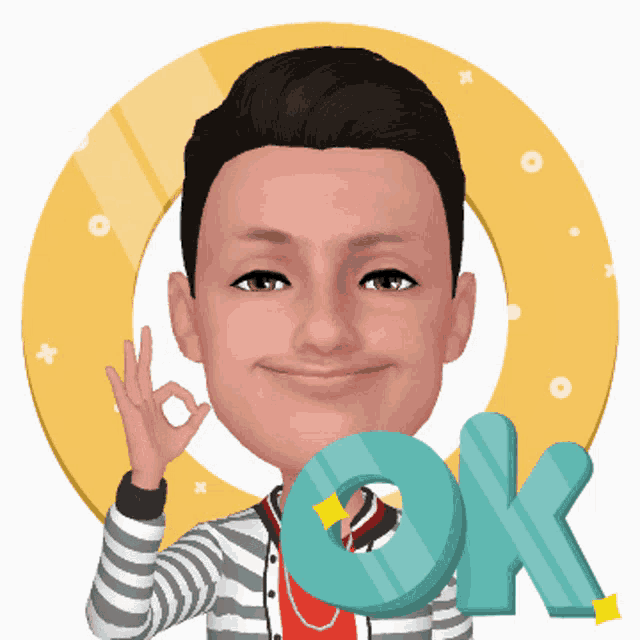 a cartoon man is giving an ok sign