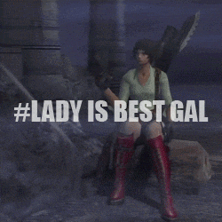 a woman with a gun and the words lady is best gal on the bottom