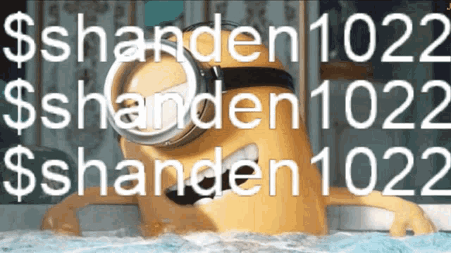 a picture of a minion in a pool with the numbers 1022 on it