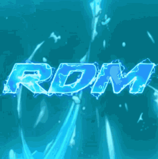 a blue background with the word rdm written in it