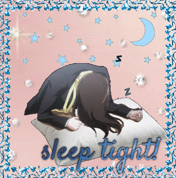a picture of a girl sleeping on a pillow with the words sleep tight
