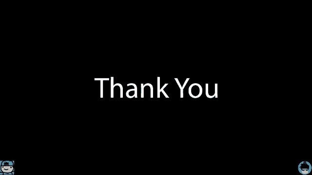 a black background with the words `` thank you '' written in white letters .