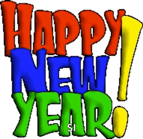 a colorful sign that says happy new year si