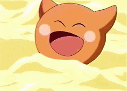 a cartoon cat with its mouth open and eyes closed
