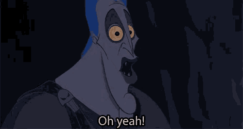 a cartoon character says " oh yeah " in the dark