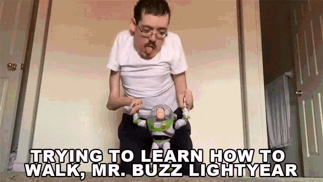 Trying To Walk Mr Buzz Lightyear Walking GIF - Trying To Walk Mr Buzz Lightyear Walking Teaching How To Walk GIFs