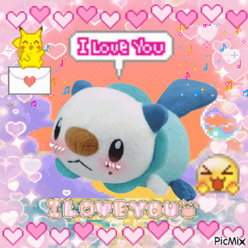a stuffed animal that says i love you on it
