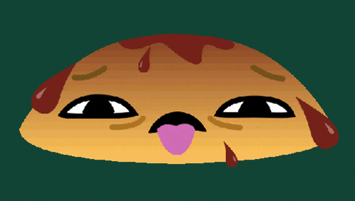 a cartoon drawing of a taco with blood coming out of it