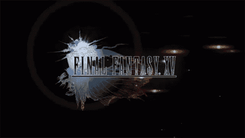 the logo for final fantasy xv is displayed on a black background