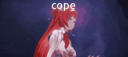 a cartoon character is dancing with the word cope above him