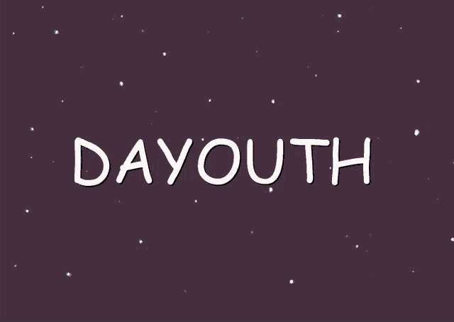 the word dayouth is written in white on a dark background