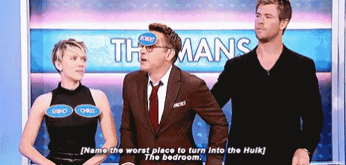 two men and a woman are playing the mans game