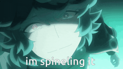 a picture of a person with the words im spineling it