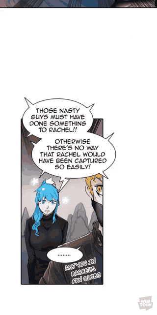 a man and a woman are talking to each other and the woman has blue hair .