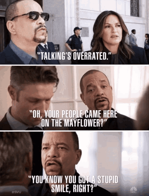 a tv show called svu shows a man and woman talking
