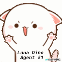 luna dino agent # 1 is a cartoon cat with its paws up