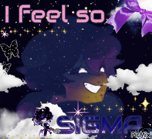 a picture of a cartoon character with the words " i feel so sigma "