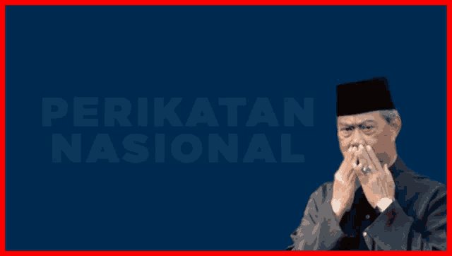 a man covering his nose with his hands and the words syukurr masih ada yang bodoh lebih bodoh lagi baikkk written in red
