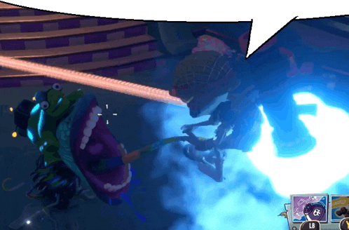 a video game with a speech bubble that says " lb " on it