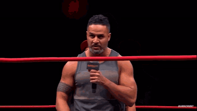 a man in a wrestling ring says " you don t leave "