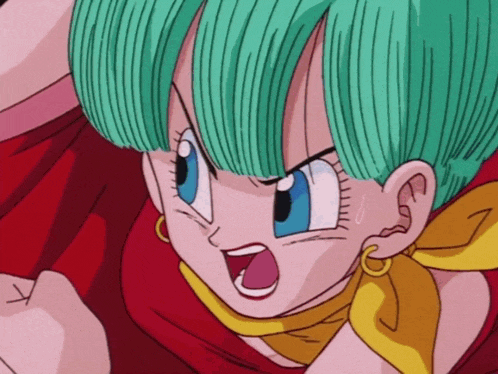 a girl with green hair and blue eyes is wearing a yellow scarf around her neck