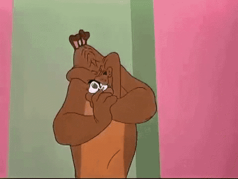 a cartoon dog is brushing his teeth with a toothbrush .